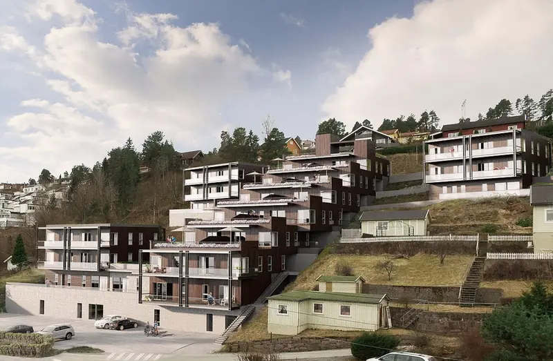Sjøutsikten Terrasse — Facade elements supply, Sætre, Norway